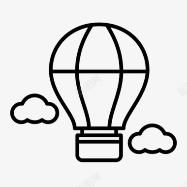 五彩热气球热气球假日天空图标图标