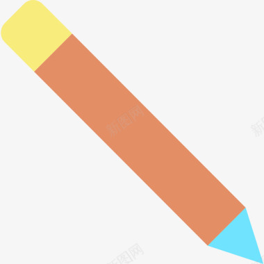彩色铅笔教育194扁平图标图标