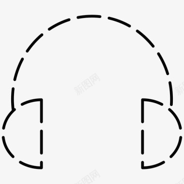 耳机电子设备虚线图标图标