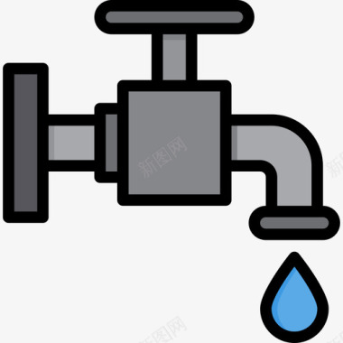 透明水龙水龙头花园12线性颜色图标图标