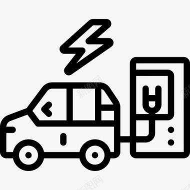 电动汽车运输117直线图标图标