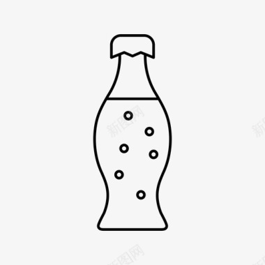 汽水瓶饮料玻璃瓶图标图标