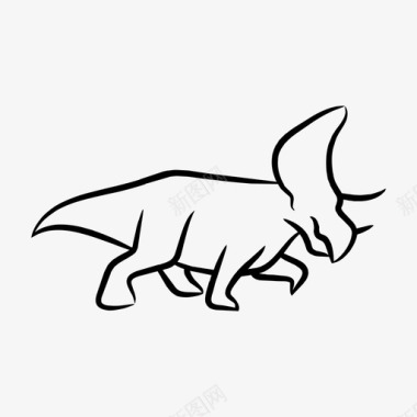 动物恐龙三角龙动物恐龙图标图标
