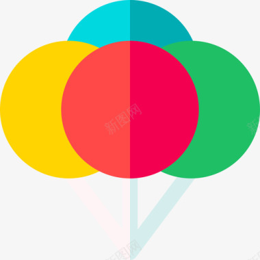 彩色气球气球嘉年华29扁平图标图标