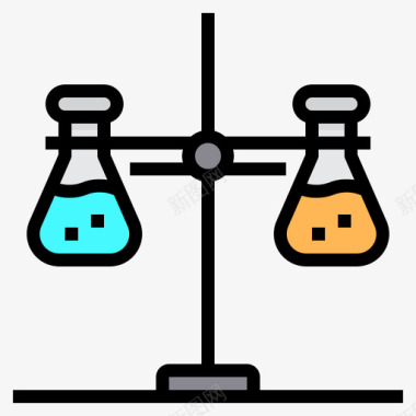 学习化学线性颜色35化学烧瓶图标图标