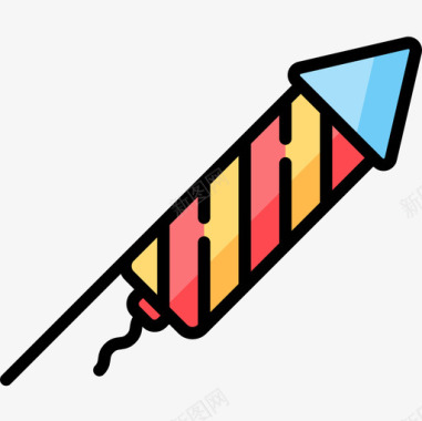 线条铅笔烟火新年献礼7线条色彩图标图标