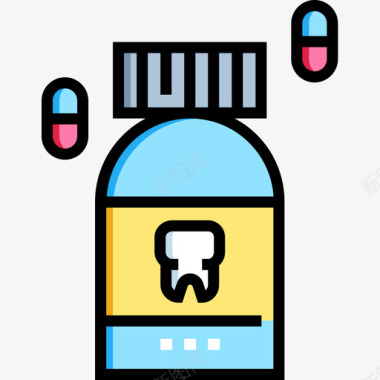 医学插图医学牙医26线性颜色图标图标