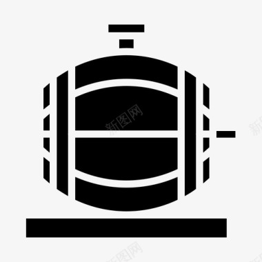 德国啤酒标识啤酒桶53号酒吧固体图标图标