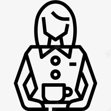 女人化身咖啡师图标图标