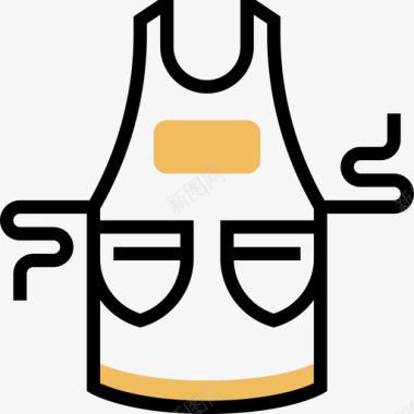 围裙烧烤和烧烤4黄色阴影图标图标