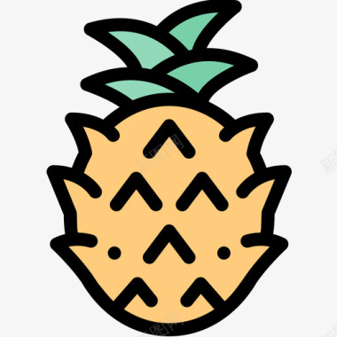 菠萝营养6原色图标图标