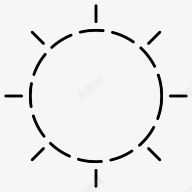 太阳简笔太阳天气虚线图标图标