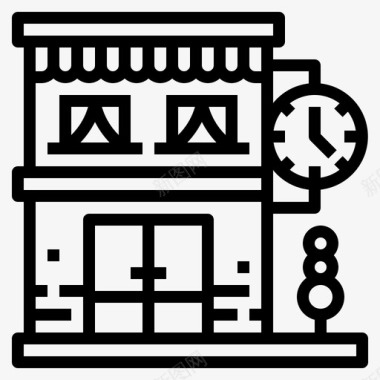 棕色钟表商店钟表商业图标图标