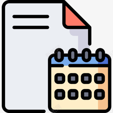 文件文件和文件3线颜色图标图标