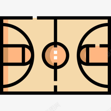 篮球icon篮球场杂项59线性颜色图标图标