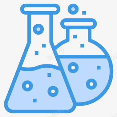 烧瓶化学36蓝色图标图标