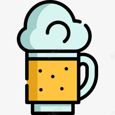 雪花啤酒标志啤酒杯新年20线性颜色图标图标