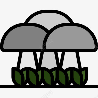 蘑菇秋72线形颜色图标图标