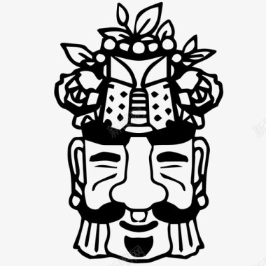 古希腊神神的面具韩国图腾图标图标
