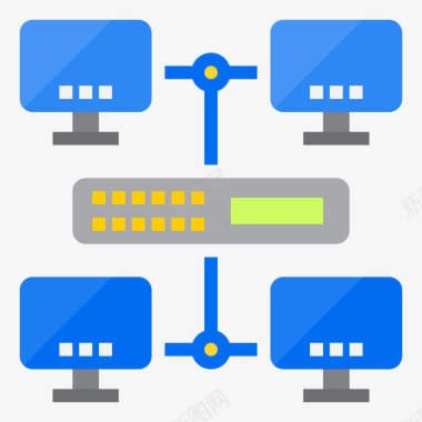 计算机网络计算机和网络平面图标图标