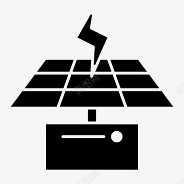 绿色能源工业太阳能电池板图标图标