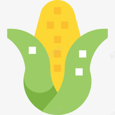 玉米蔬菜和水果2扁平图标图标