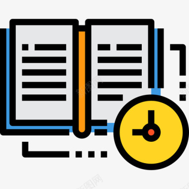 装饰画图标学习时间教育215线性颜色图标图标