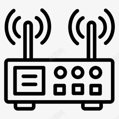 节点连接无线路由器连接家庭图标图标