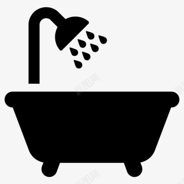 洗澡浴室浴缸图标图标