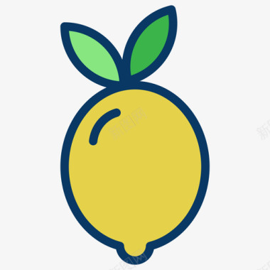 柠檬水果和蔬菜36线性颜色图标图标