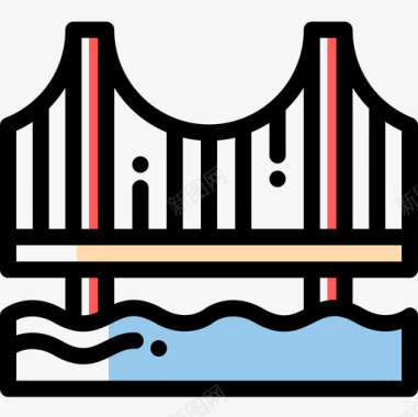 桥建筑图桥桥城市元素41色彩省略图标图标