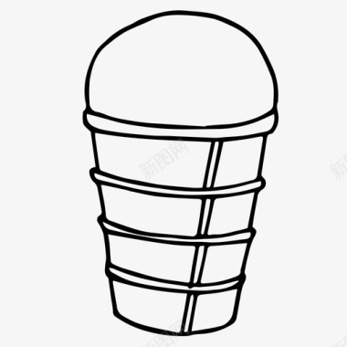 冰淇淋甜点手绘图标图标