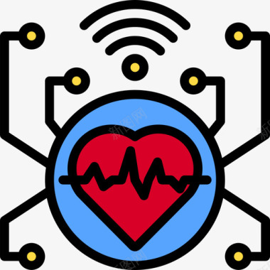 医疗保健智能家居31线性颜色图标图标