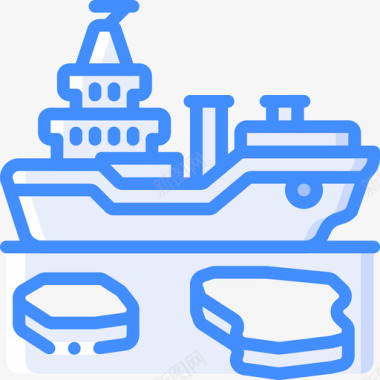 矢量北极船北极19号蓝色图标图标