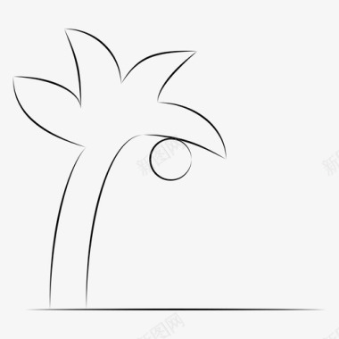 椰子棕榈树树图标图标