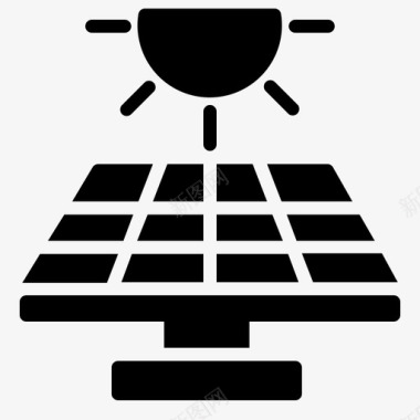 太阳能板电池生态图标图标