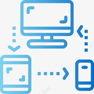 几何渐变设备网络托管41渐变图标图标