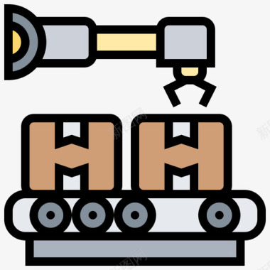 买卖过程传送带工业过程23线性颜色图标图标