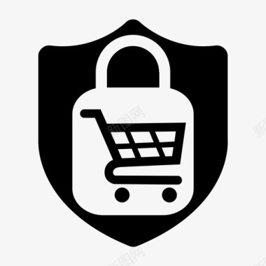 购物安全购物电子商务保护图标图标