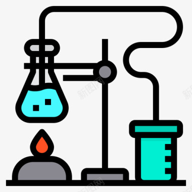 实验室化学35线性颜色图标图标