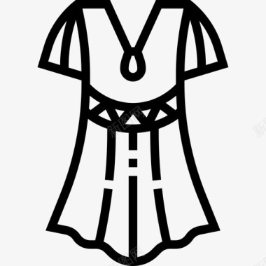 连衣裙波西米亚风格14直线型图标图标
