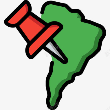 南美洲南美洲4线性颜色图标图标