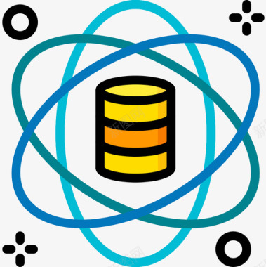 科学数据库数据科学15线性颜色图标图标