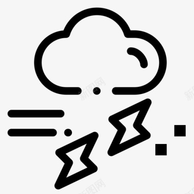 云闪电雨图标图标