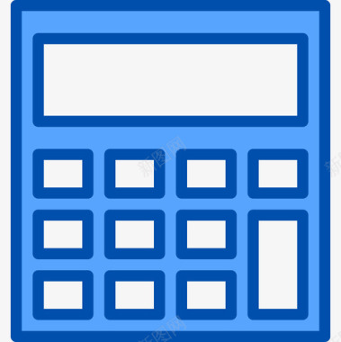 银行办理计算器银行59蓝色图标图标