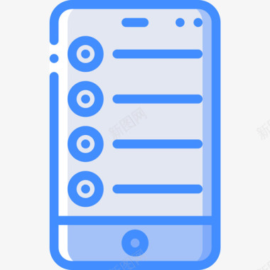 手机一直播图标智能手机行动和提醒2蓝色图标图标
