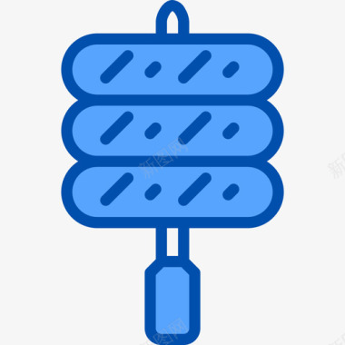 蓝色闪电背景香肠街头食品2蓝色图标图标