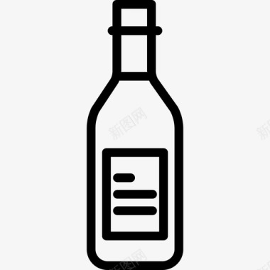 小包装酒瓶酒瓶婚礼146直线型图标图标