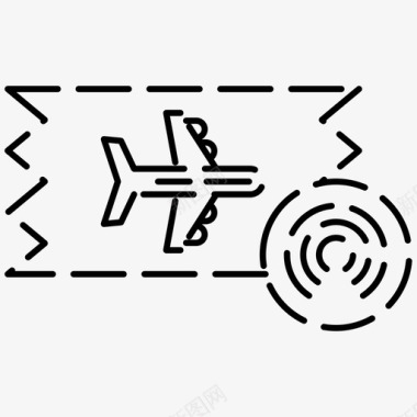 机票登机牌航空虚线图标图标