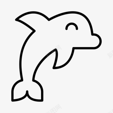 海豚动物海洋生物图标图标